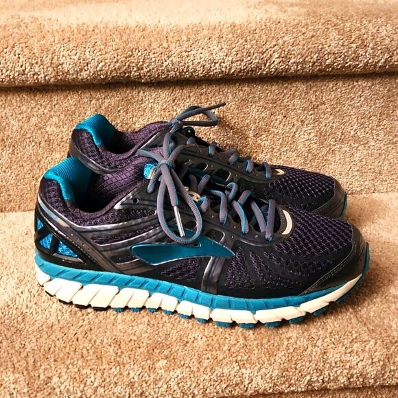 Brooks Ariel 16 Running Shoes Sneakers Gray & Turquoise Blue Women's Size 10 - Picture 1 of 11
